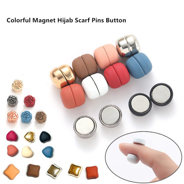 Colorful Magnet Hijab Scarf Pins Button
